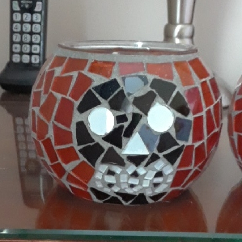 Mosaic Skull Candle Holders - Picture 2 of 8